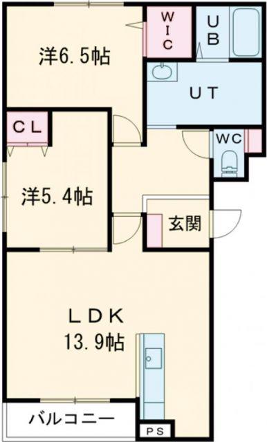 プロスペラーレ(2LDK/4階)の間取り写真