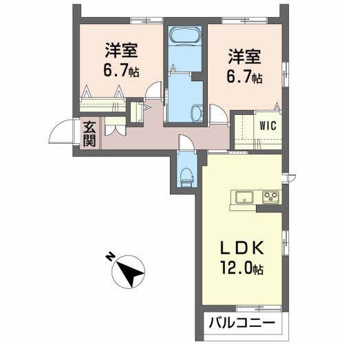 フレシール(2LDK/2階)の間取り写真