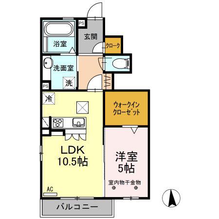 コリーヌベール(1LDK/1階)の間取り写真