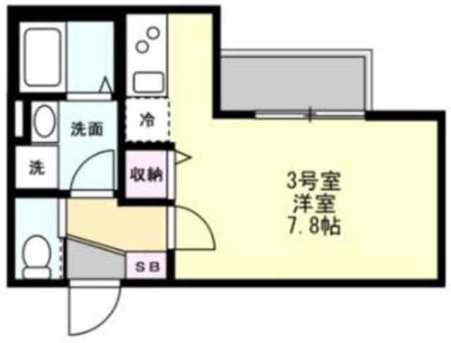 ベイルームステラ橋本(ワンルーム/1階)の間取り写真