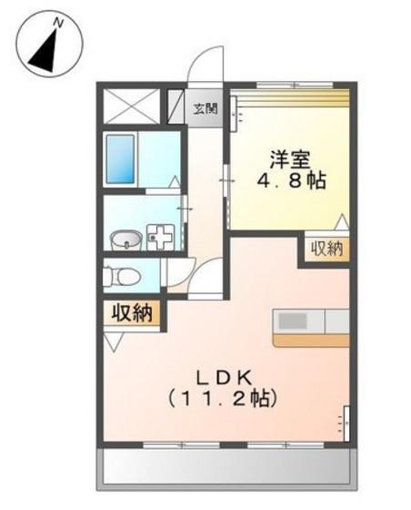 プラッツユー VI(1LDK/1階)の間取り写真