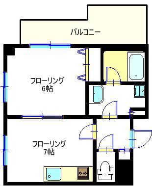 ラピュタ自由が丘(1DK/2階)の間取り写真