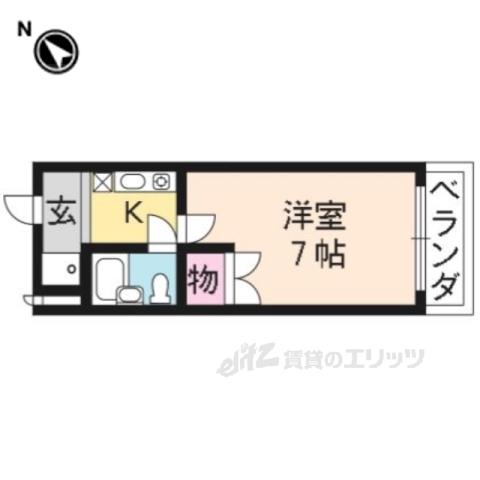 エレガンスコート瀬田(1K/3階)の間取り写真