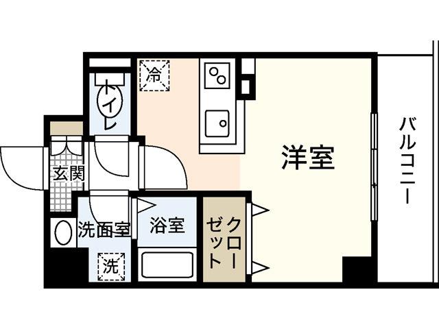 オーシー広島国泰寺(ワンルーム/5階)の間取り写真