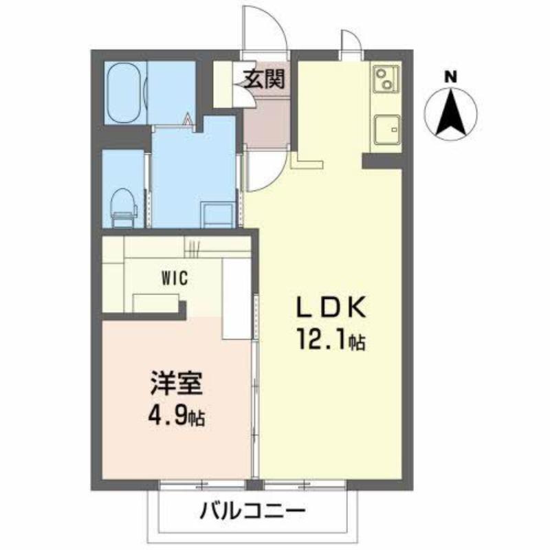 メゾン・れーぶ(1LDK/1階)の間取り写真