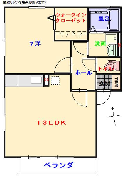 SKIII(1LDK/1階)の間取り写真