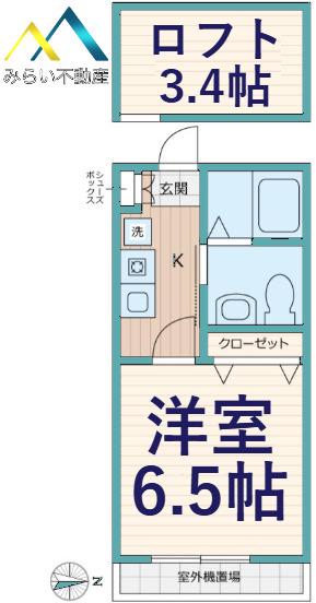 サンフレール(1K/1階)の間取り写真