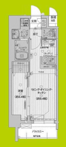 ソルテラス関目高殿駅前(1LDK/3階)の間取り写真