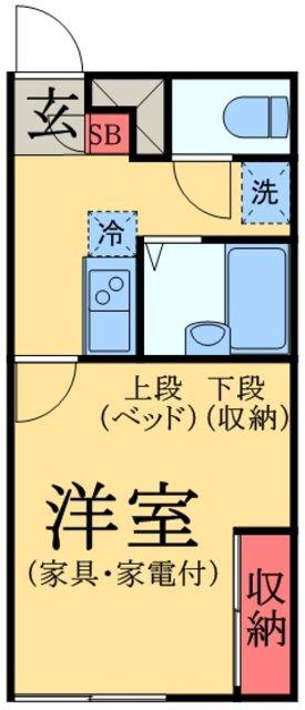 LP MONEII(1K/1階)の間取り写真