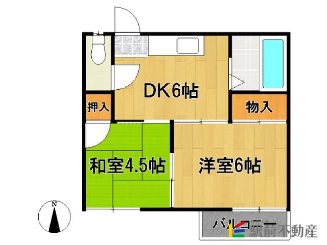 フォーブルIII(2DK/2階)の間取り写真