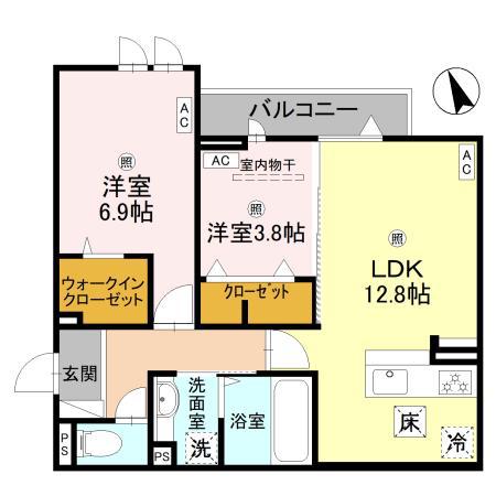 BORD DU LAC SOERI(2LDK/1階)の間取り写真