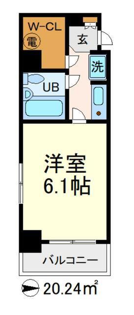 ストーク新丸子弐番館(1K/6階)の間取り写真