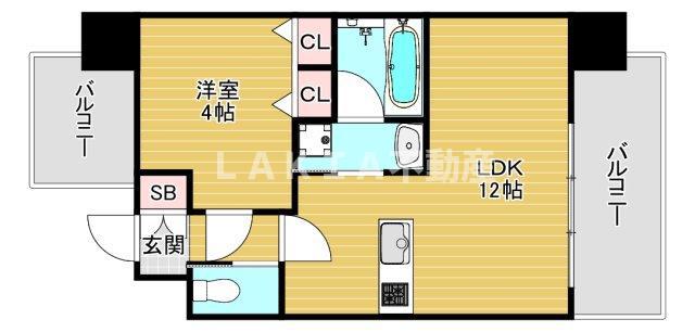 CITY SPIRE西中島(1LDK/6階)の間取り写真
