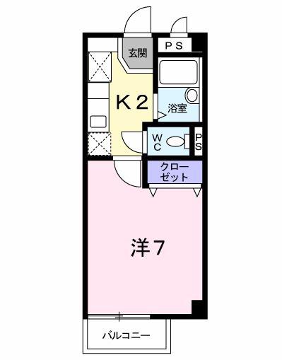 ルアール・ビュー(1K/1階)の間取り写真