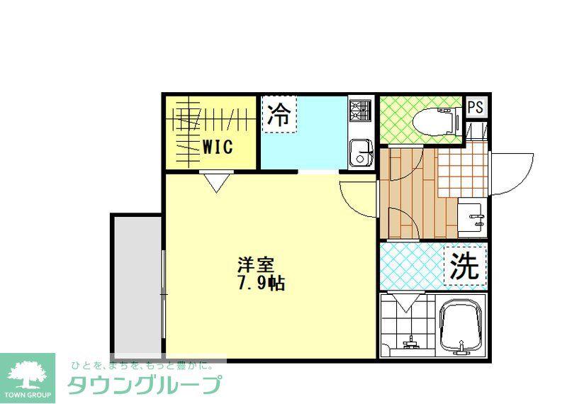 シャルール(1K/2階)の間取り写真