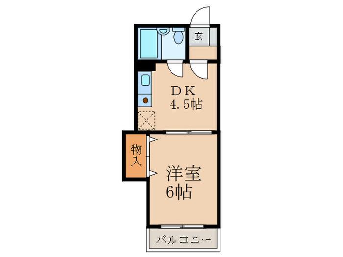 CSマンション(1DK/2階)の間取り写真