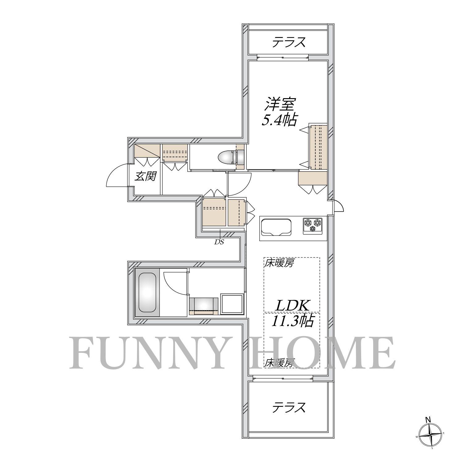 代沢1丁目メゾン(1LDK/1階)の間取り写真