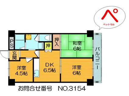 植田ビル(3DK/3階)の間取り写真