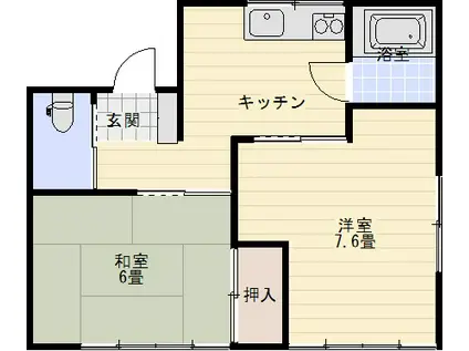 コーポおかだ(2K/1階)の間取り写真