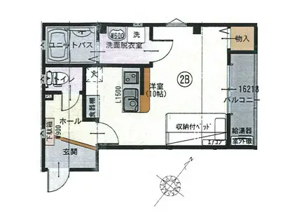 ららハウス(ワンルーム/2階)の間取り写真