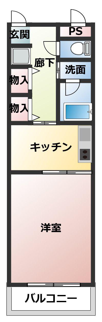 フェリエ・I(1DK/5階)の間取り写真
