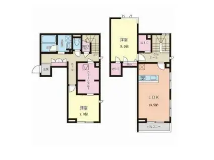 サウスベレオ(2LDK/1階)の間取り写真