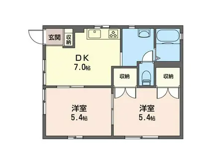 アネックス・ホリエ C(2DK/1階)の間取り写真