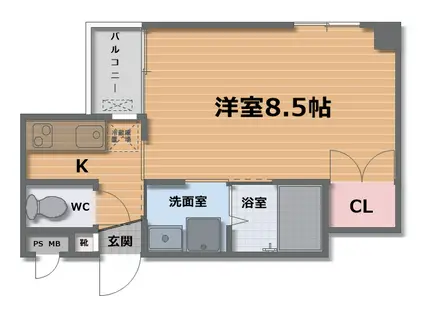 フォル・グレンツェン(1K/2階)の間取り写真