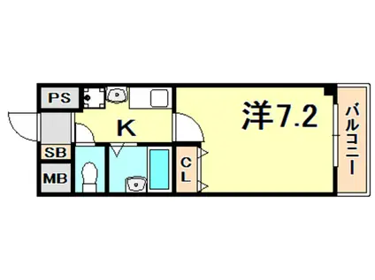 エスポワール三宮パートII(1K/4階)の間取り写真