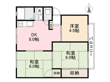 パナハイツ さむしんぐ(3DK/2階)の間取り写真