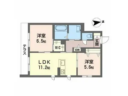 BEREO HIKO-U太田(2LDK/1階)の間取り写真