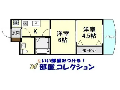 ロイヤルキャッスル(2K/10階)の間取り写真