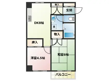 赤塚マンション(2DK/2階)の間取り写真