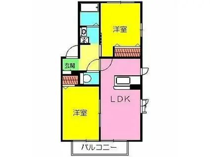 レジデンスII(2LDK/1階)の間取り写真