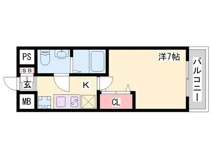 マロワール神戸(1K/9階)の間取り写真