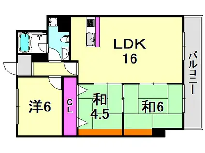 ツインコート甲子園(3LDK/1階)の間取り写真