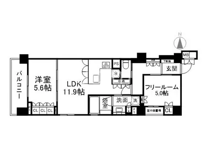 リーガル京都堀川中立売II(2LDK/4階)の間取り写真