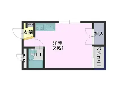 コンフォルト元菊(ワンルーム/1階)の間取り写真