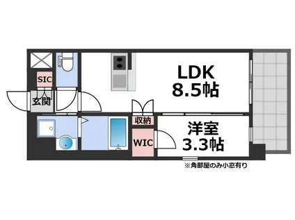 エスリードレジデンス都島ノース(1LDK/7階)の間取り写真