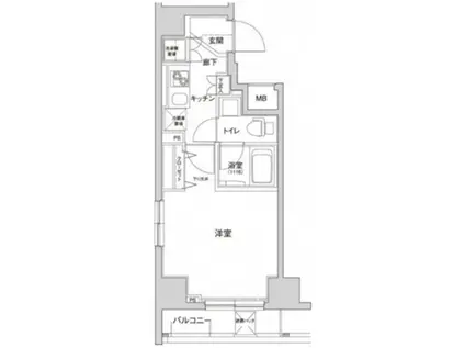 ハーモニーレジデンス上野の杜(1K/2階)の間取り写真