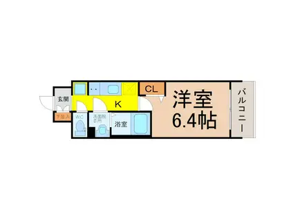 プレサンス伏見アーバンベース(1K/5階)の間取り写真