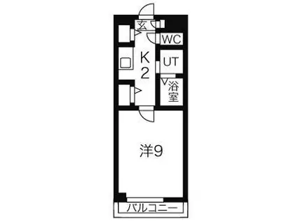 名鉄小牧線 味鋺駅 徒歩1分 4階建 築16年(1K/1階)の間取り写真