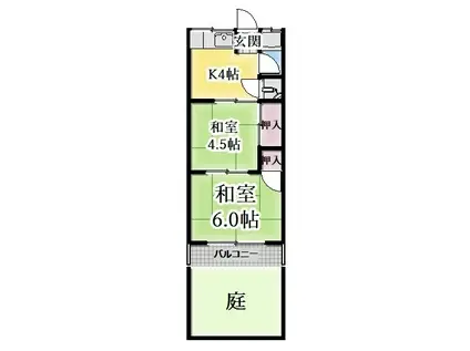 清和荘(2K/1階)の間取り写真