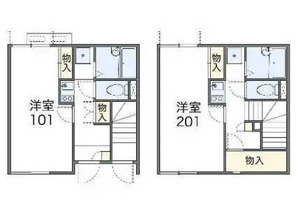 レオネクスト東伊場(1K/2階)の間取り写真