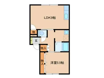 ゲゼルチトセ(1LDK/2階)の間取り写真