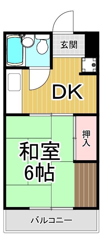 シャトルイツキ(1DK/2階)の間取り写真