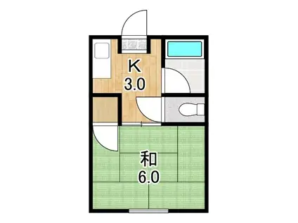 コーポ草津(1DK/1階)の間取り写真