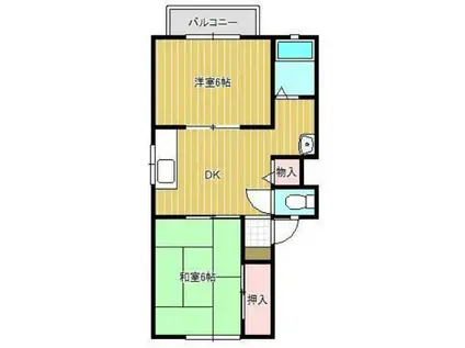 コーポサンシャイン(2DK/2階)の間取り写真