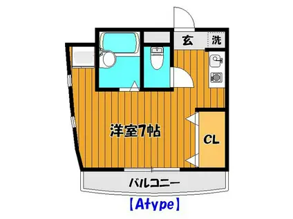 ロイヤルパレス清水台(1K/7階)の間取り写真