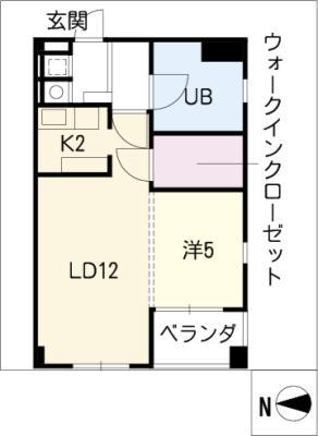 セントレイクセレブ大曽根(1LDK/2階)の間取り写真